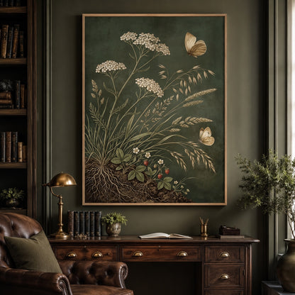 Vintage Botanical Wildflowers and Butterflies Wall Art Decor – preview 10