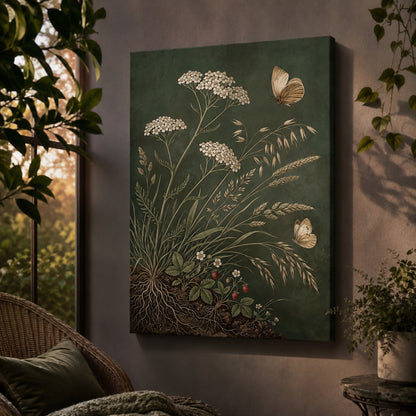 Vintage Botanical Wildflowers and Butterflies Wall Art Decor – preview 2