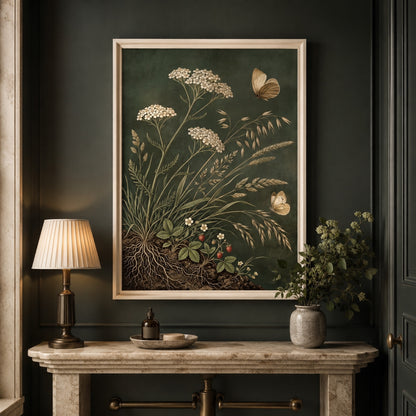 Vintage Botanical Wildflowers and Butterflies Wall Art Decor – preview 6