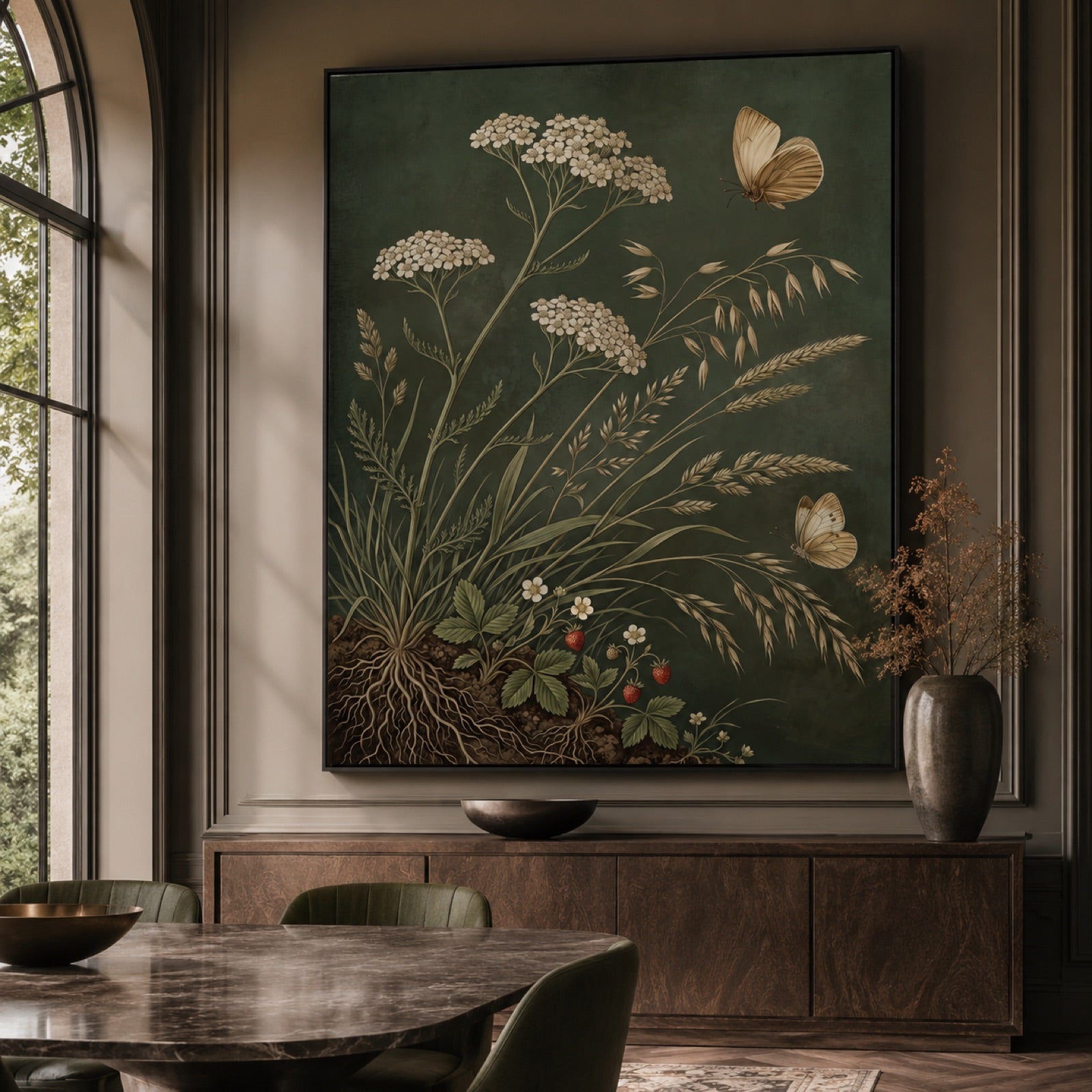 Vintage Botanical Wildflowers and Butterflies Wall Art Decor – preview 7