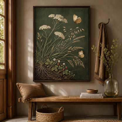 Vintage Botanical Wildflowers and Butterflies Wall Art Decor – preview 8