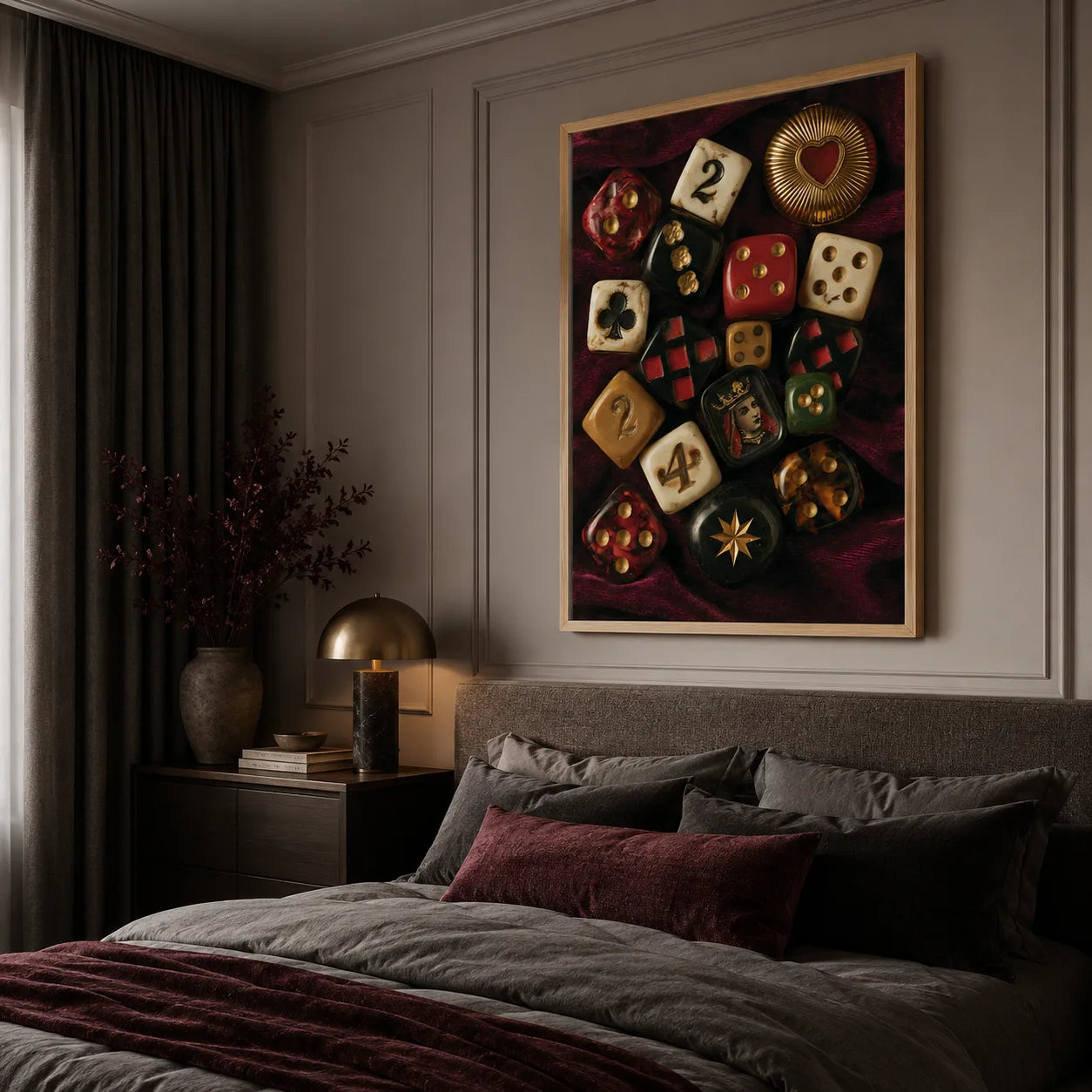 Vintage Casino Dice Wall Art Decor - Wall Art Decor - alternate angle
