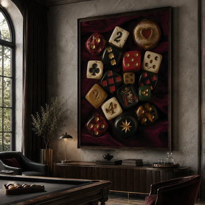 Vintage Casino Dice Wall Art Decor - Wall Art Decor - close up