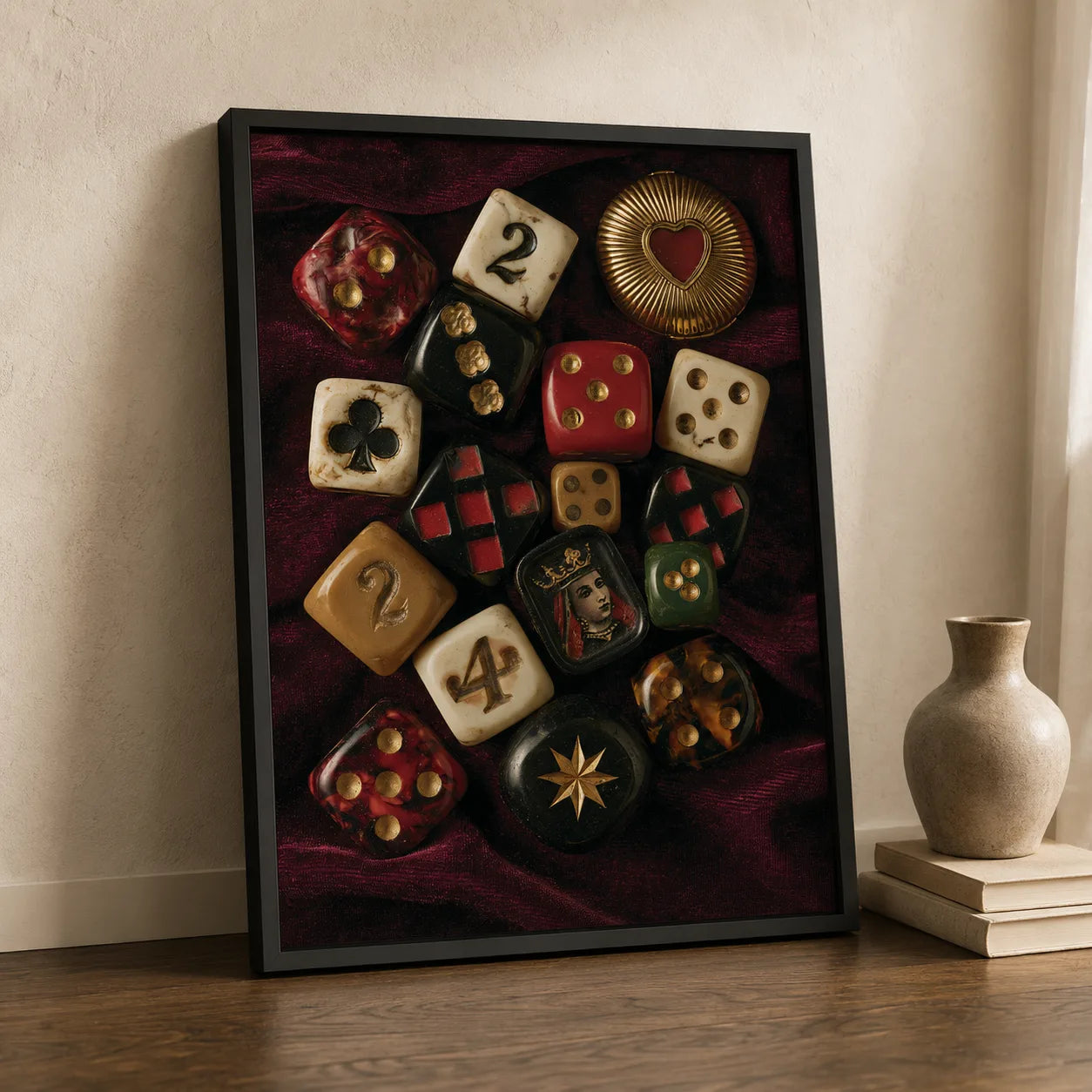 Vintage Casino Dice Wall Art Decor - Wall Art Decor - side view