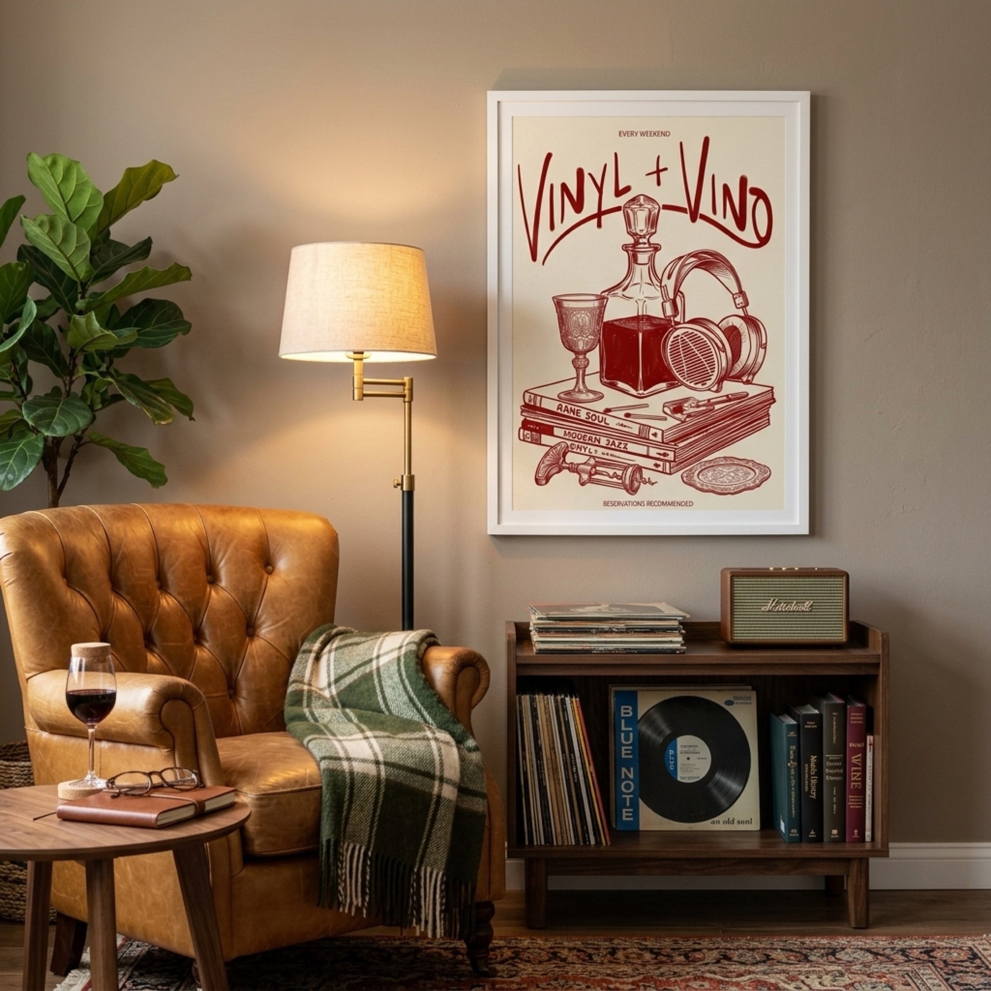 Vinyl and Vino Bar Wall Art Decor preview 2