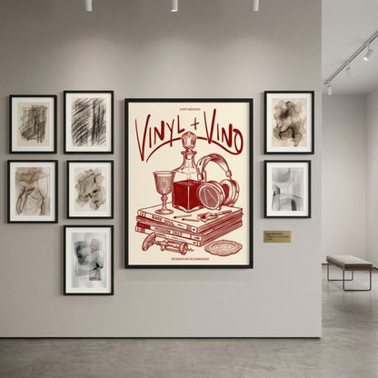 Vinyl and Vino Bar Wall Art Decor preview 3