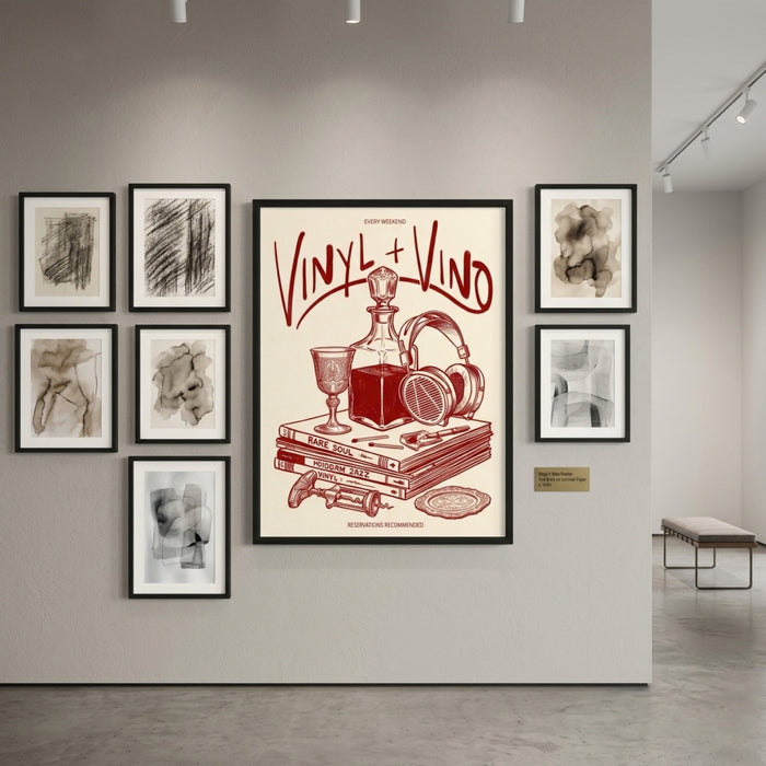 Vinyl and Vino Bar Wall Art Decor