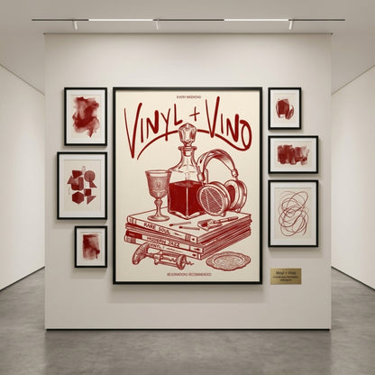 Vinyl and Vino Bar Wall Art Decor preview 4