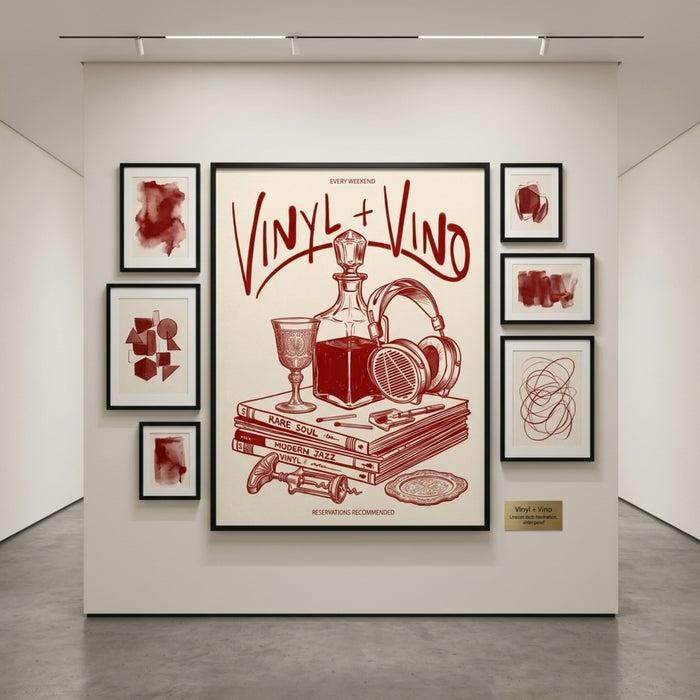 Vinyl and Vino Bar Wall Art Decor