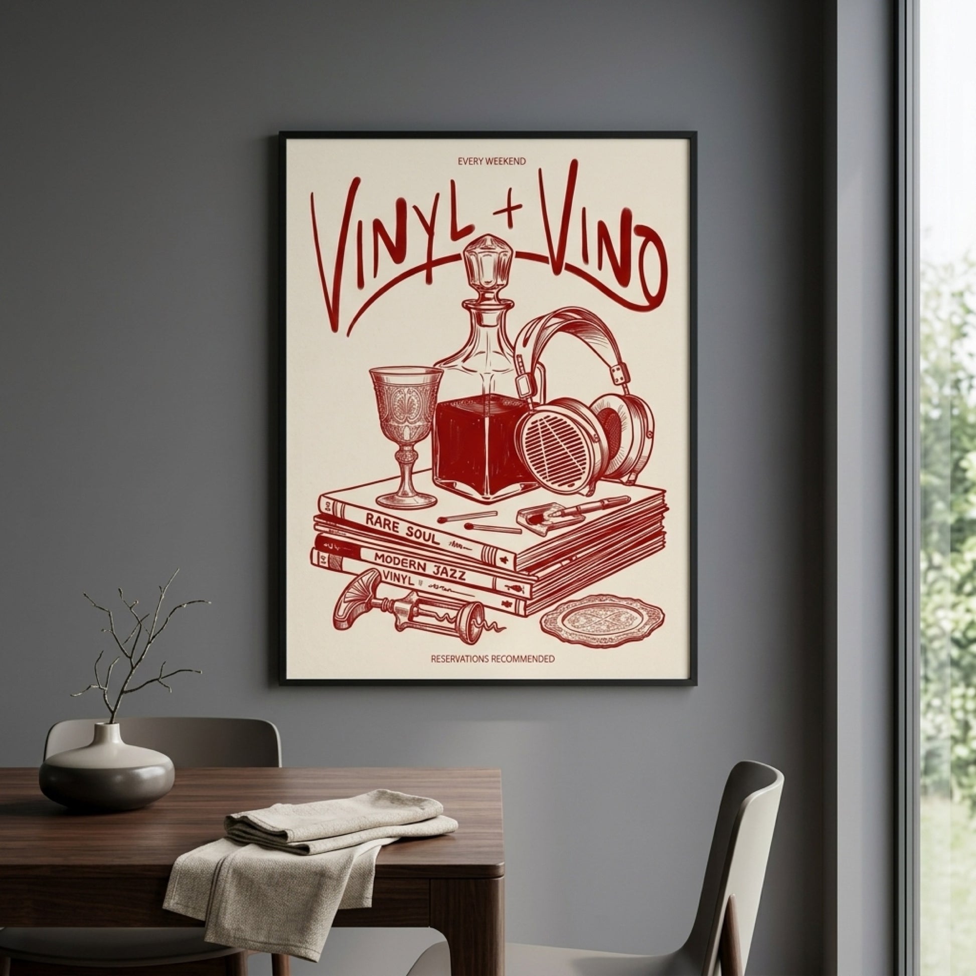 Vinyl and Vino Bar Wall Art Decor preview 6