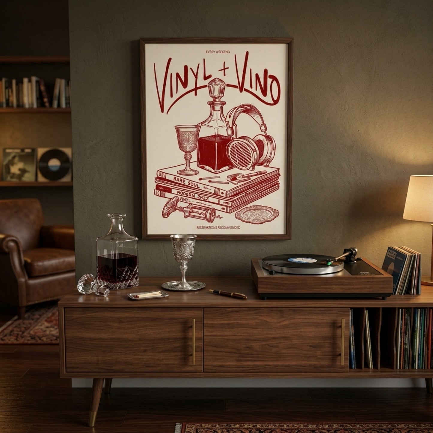 Vinyl and Vino Bar Wall Art Decor preview 7