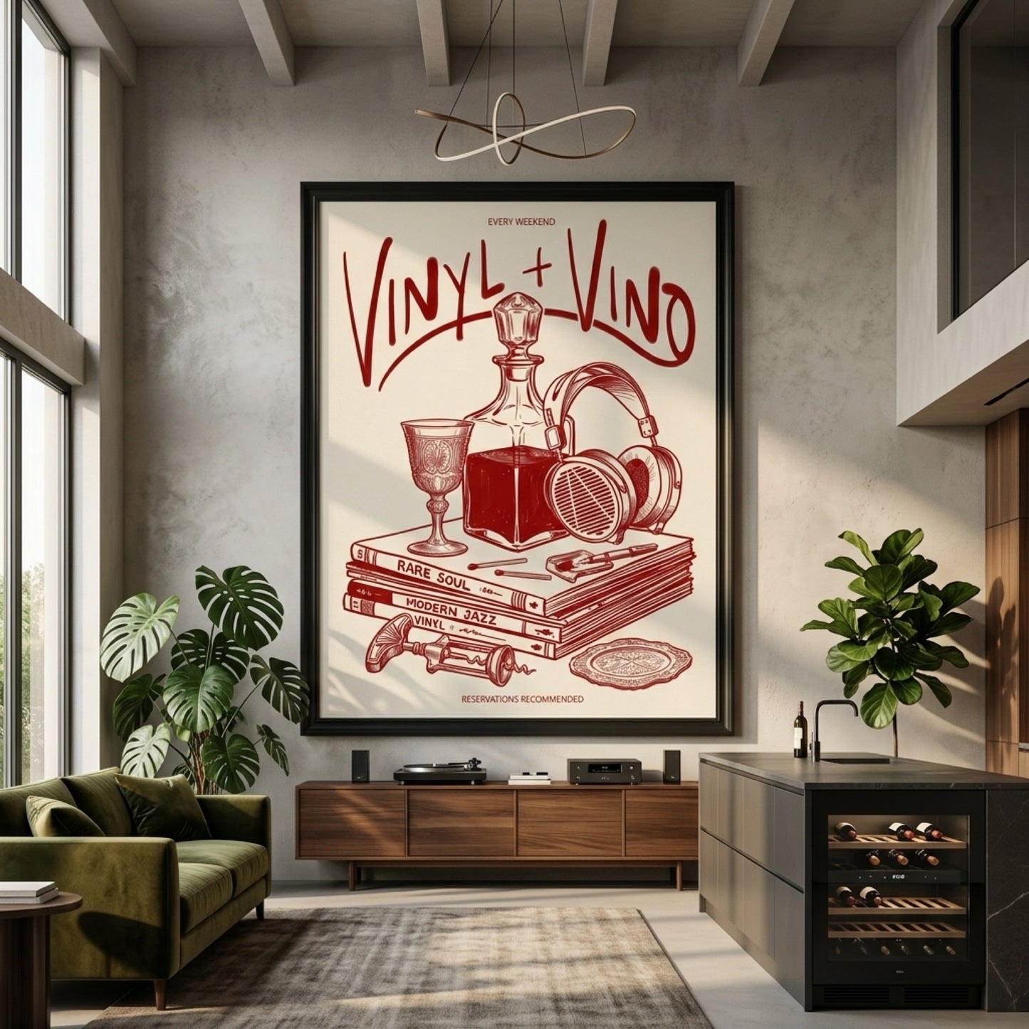 Vinyl and Vino Bar Wall Art Decor preview 9