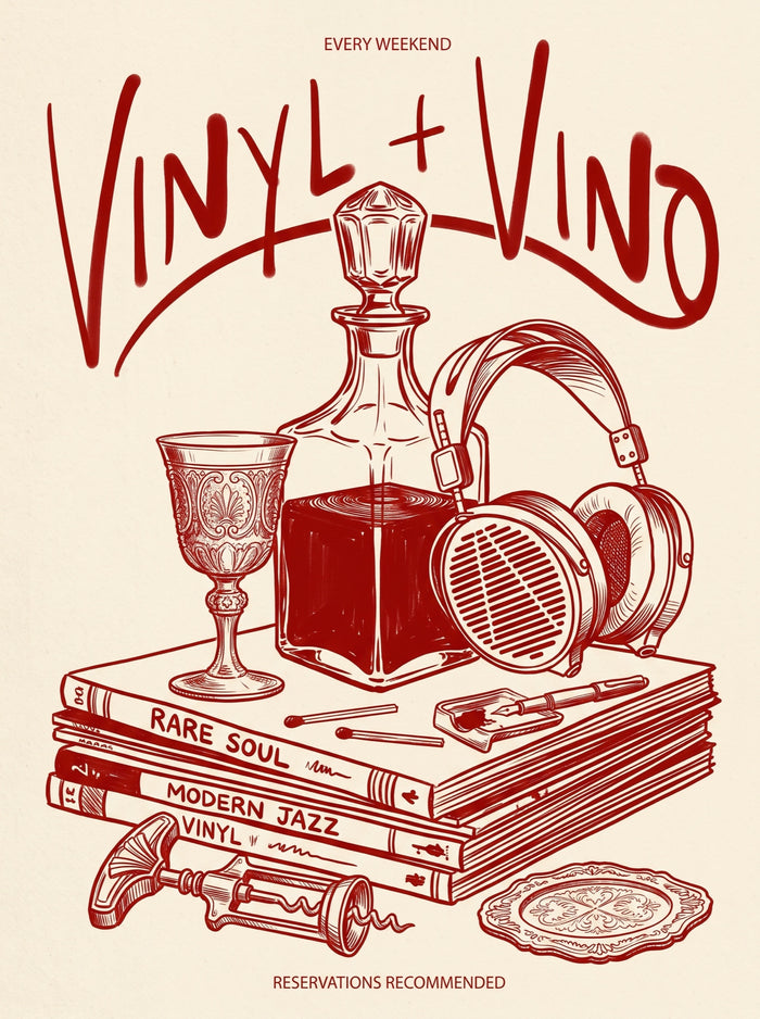 Vinyl and Vino Bar Wall Art Decor