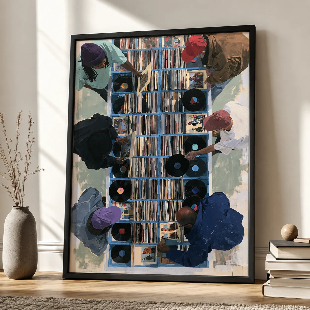 Vinyl Record Shop Wall Art Decor - Wall Art Decor - side view