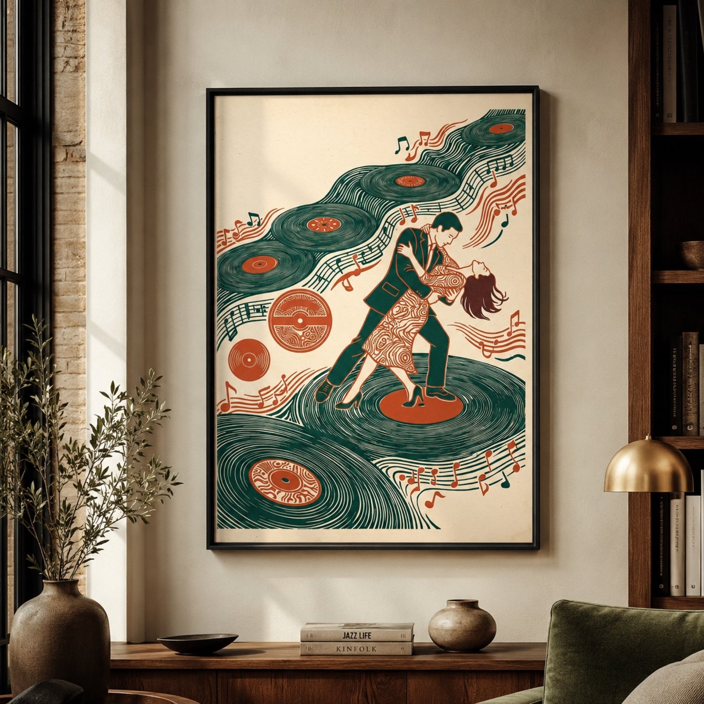 Vinyl Records Dancing Couple Wall Art Decor preview 10