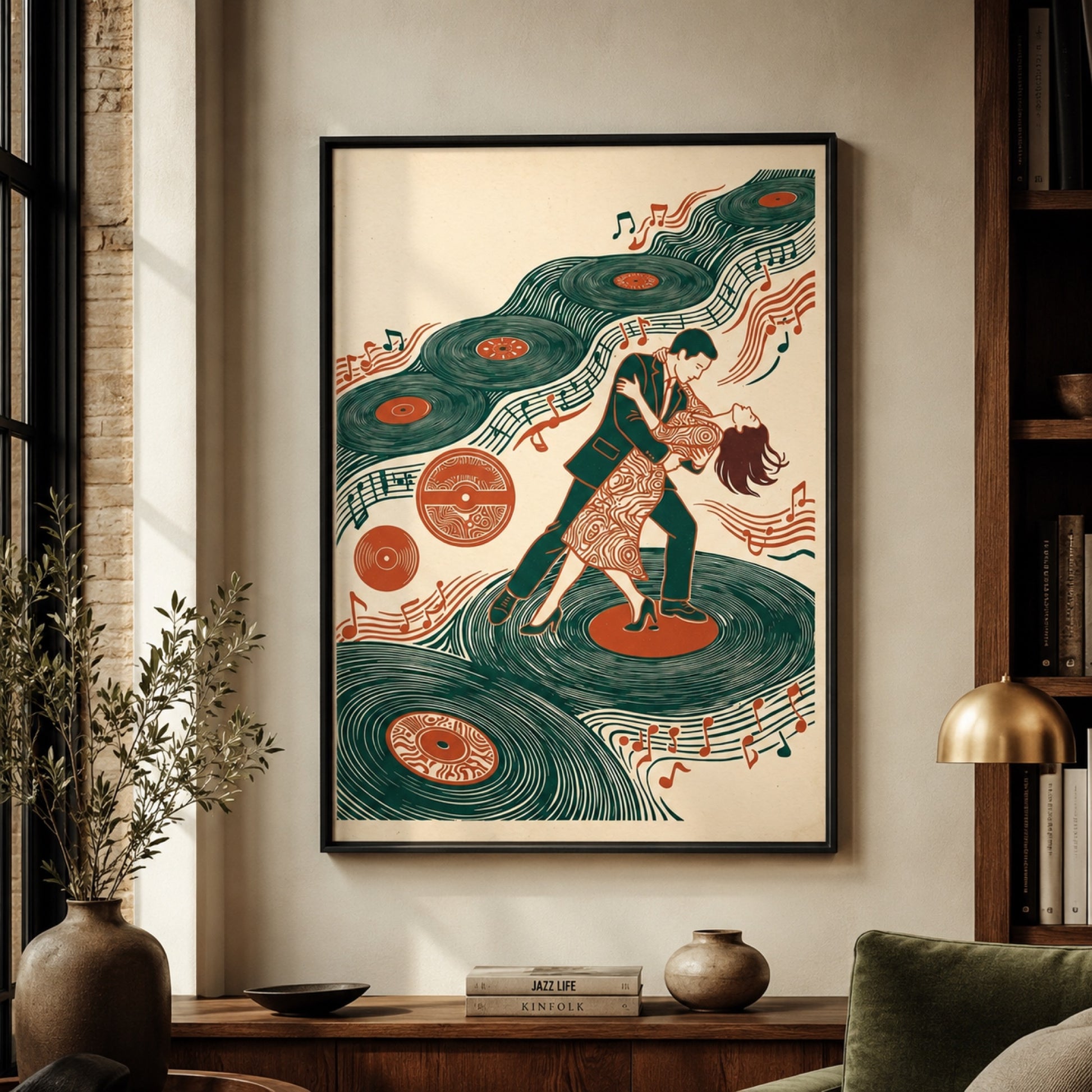 Vinyl Records Dancing Couple Wall Art Decor preview 10