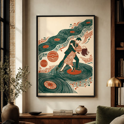 Vinyl Records Dancing Couple Wall Art Decor preview 10