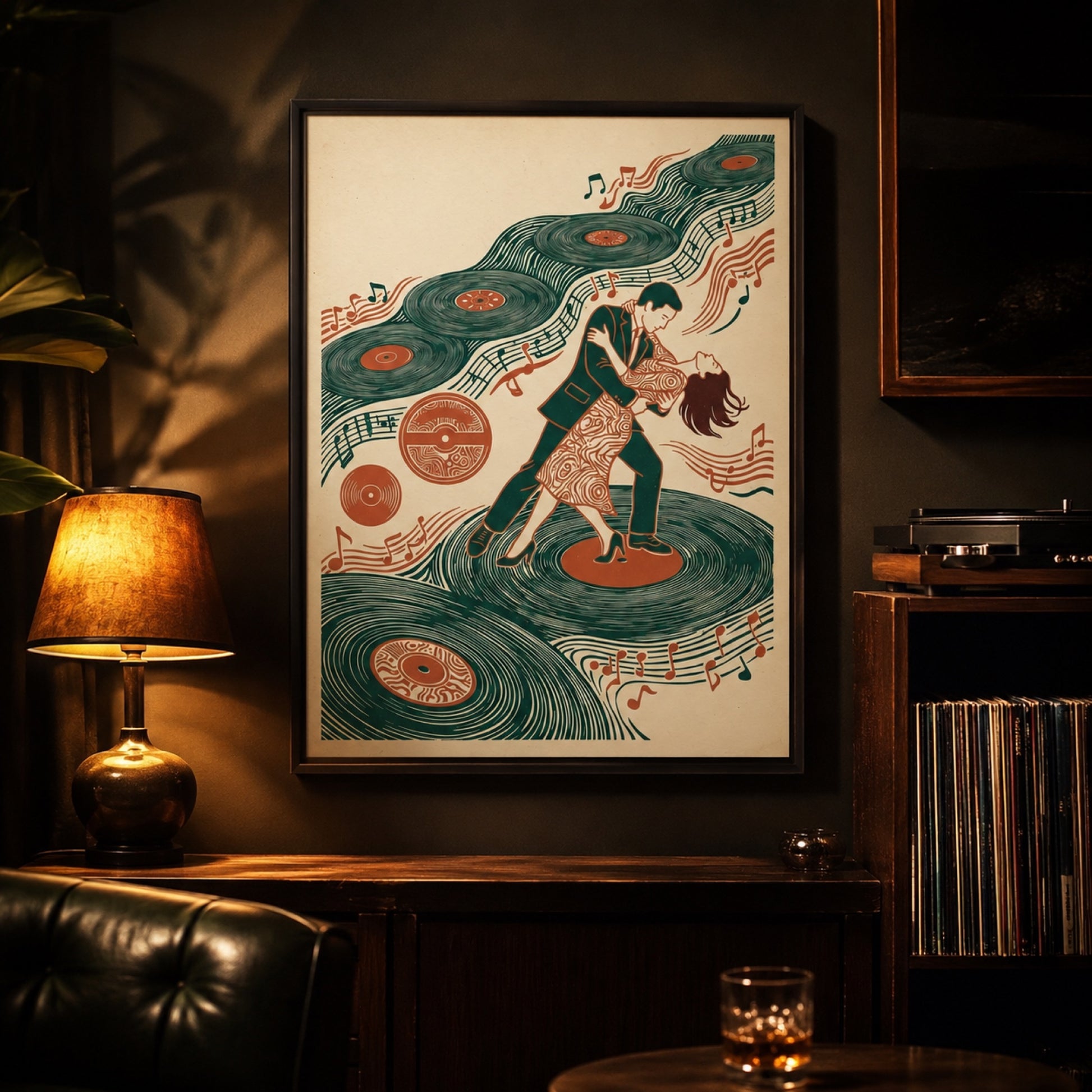 Vinyl Records Dancing Couple Wall Art Decor preview 11