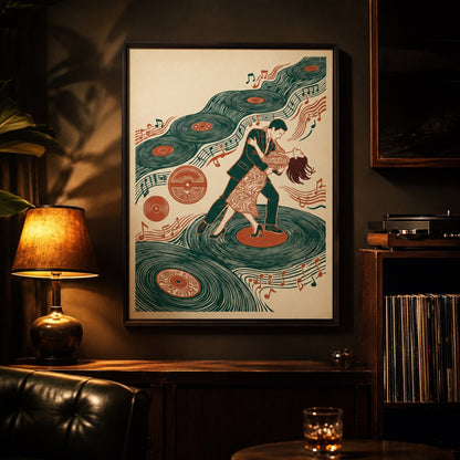 Vinyl Records Dancing Couple Wall Art Decor preview 11