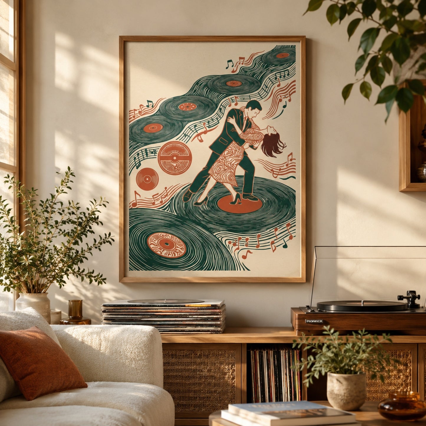 Vinyl Records Dancing Couple Wall Art Decor preview 5