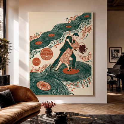 Vinyl Records Dancing Couple Wall Art Decor preview 6