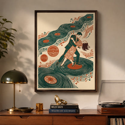 Vinyl Records Dancing Couple Wall Art Decor preview 7