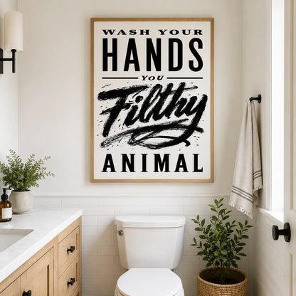 Wash Your Hands Filthy Animal Wall Art Decor - Wall Art Decor - detail