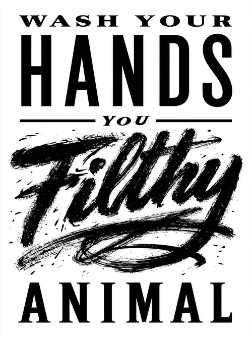 Wash Your Hands Filthy Animal Wall Art Decor