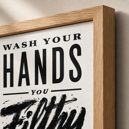 Wash Your Hands Filthy Animal Wall Art Decor - Wall Art Decor - packaging