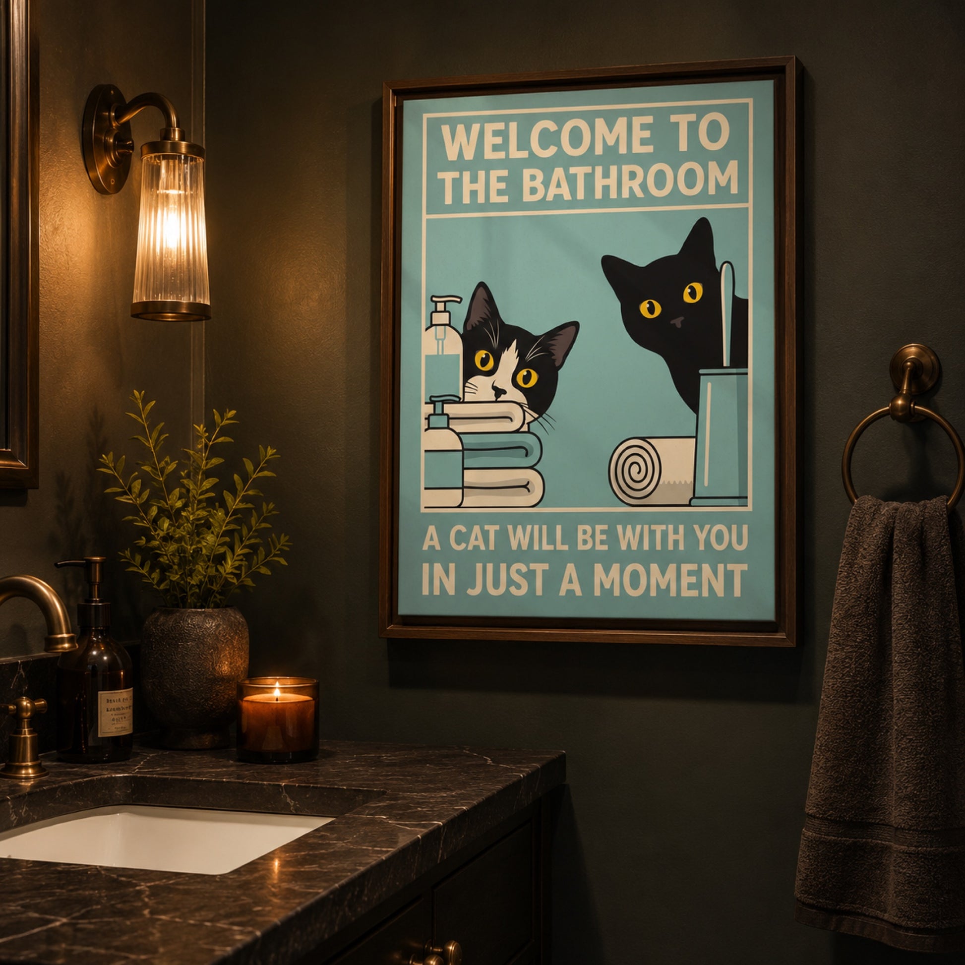 Welcome to the Bathroom Cats Wall Art Decor preview 11