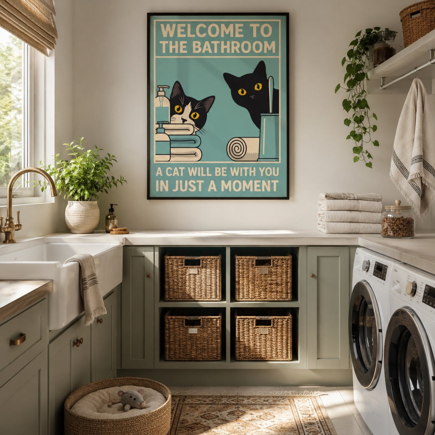 Welcome to the Bathroom Cats Wall Art Decor preview 4