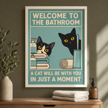 Welcome to the Bathroom Cats Wall Art Decor preview 7