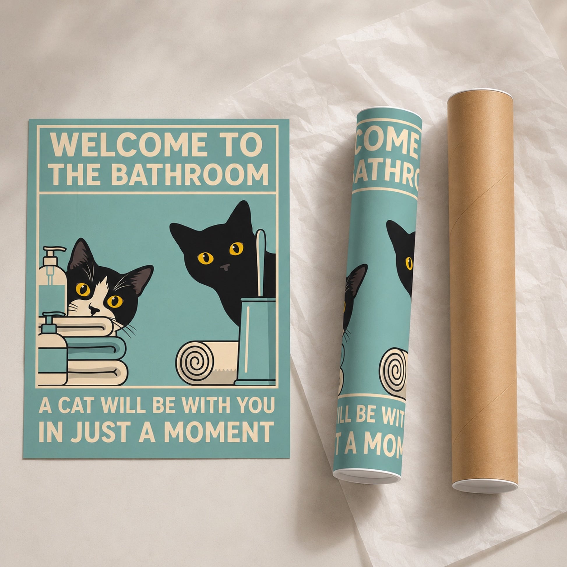Welcome to the Bathroom Cats Wall Art Decor preview 9