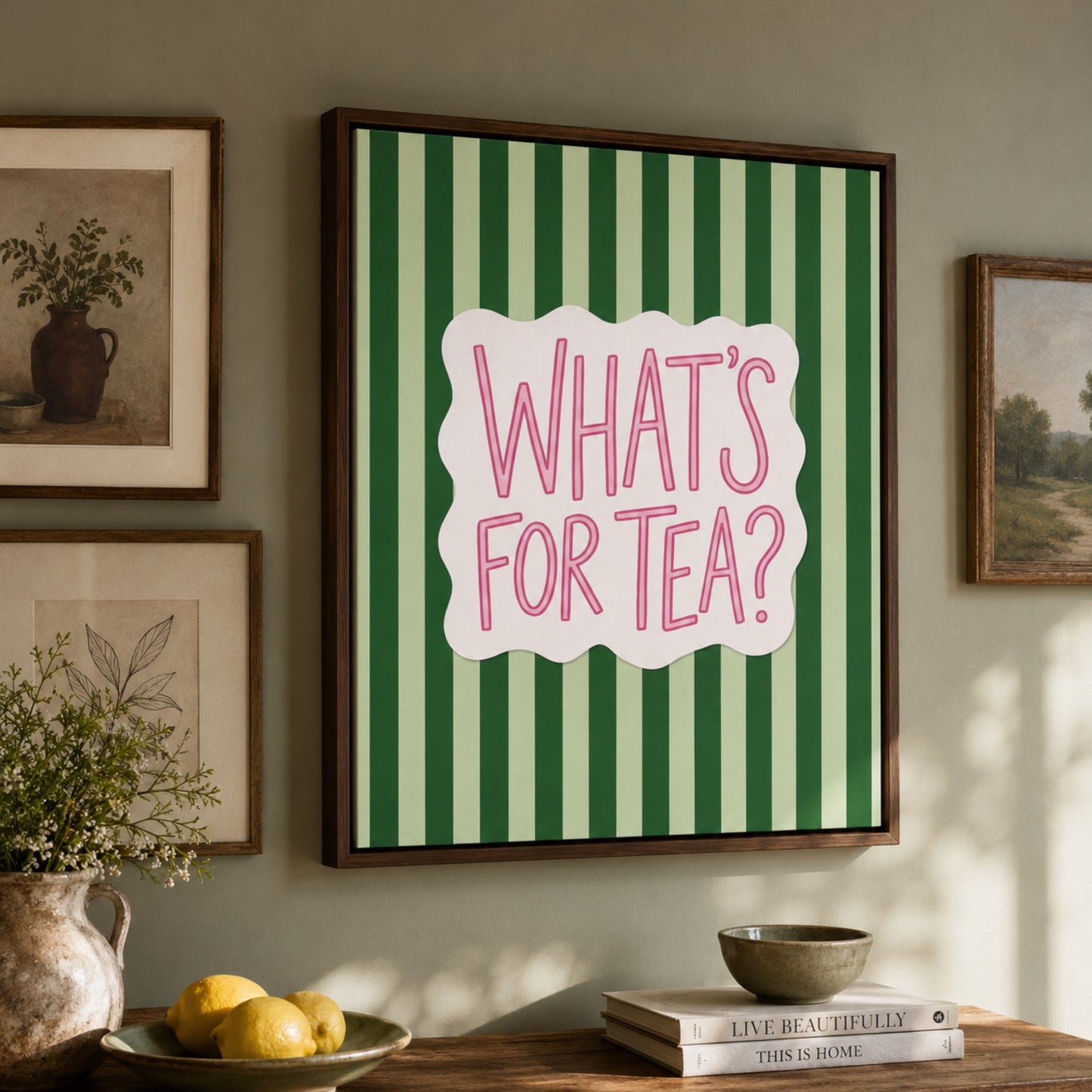 What's For Tea Kitchen Typography Wall Art Decor preview 10