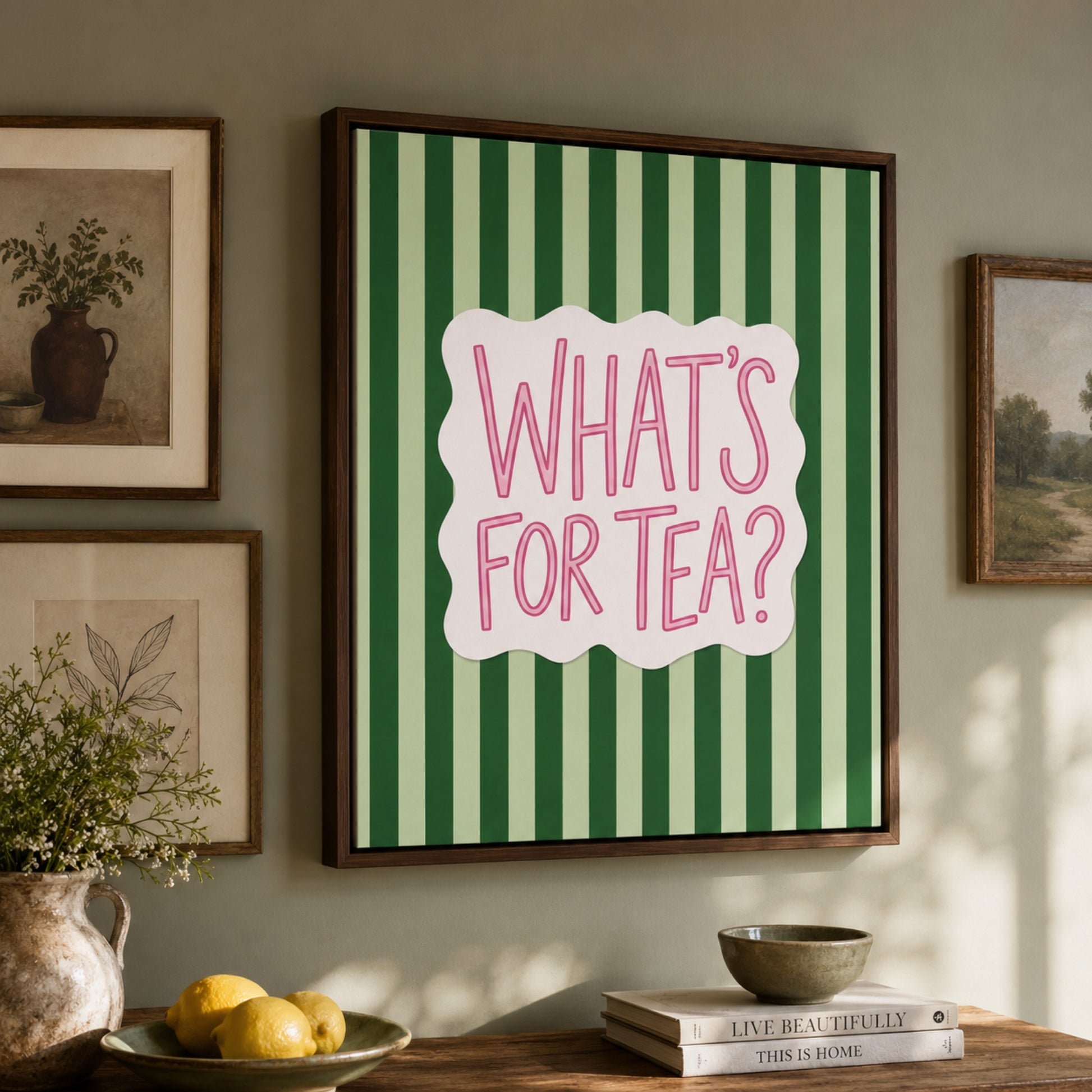 What's For Tea Kitchen Typography Wall Art Decor preview 10