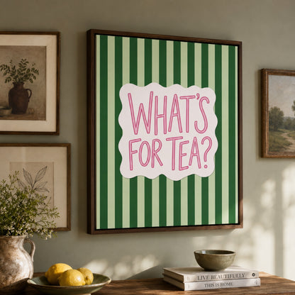 What's For Tea Kitchen Typography Wall Art Decor preview 10