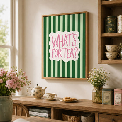 What's For Tea Kitchen Typography Wall Art Decor preview 4