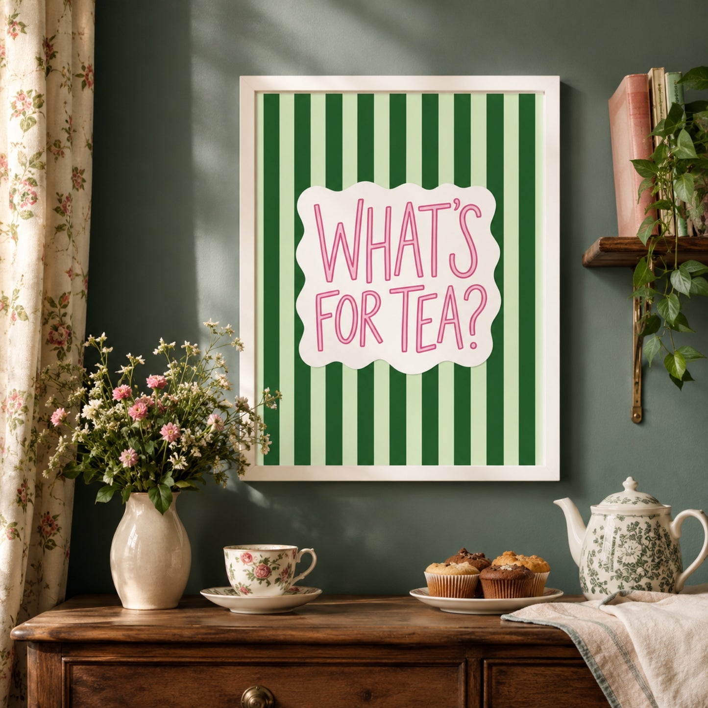 What's For Tea Kitchen Typography Wall Art Decor preview 7
