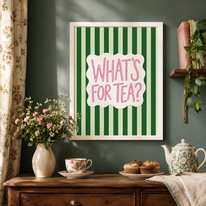 What's For Tea Kitchen Typography Wall Art Decor preview 7