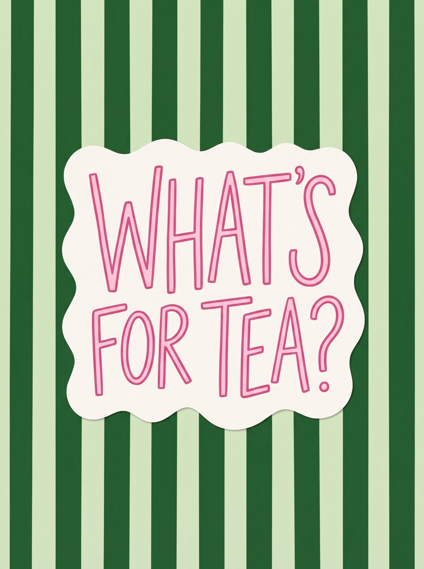 What's For Tea Kitchen Typography Wall Art Decor