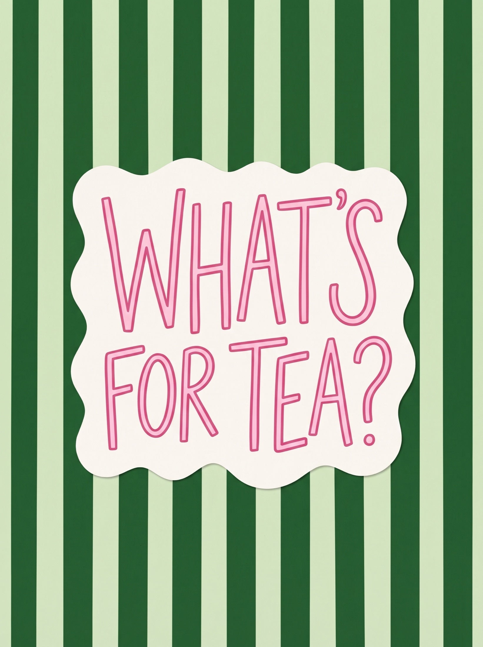 What's For Tea Kitchen Typography Wall Art Decor