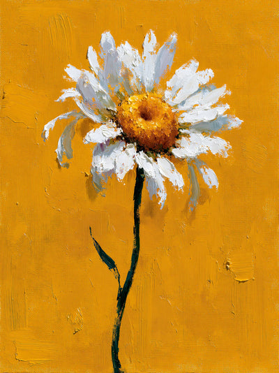 White Daisy Oil Painting Wall Art Decor
