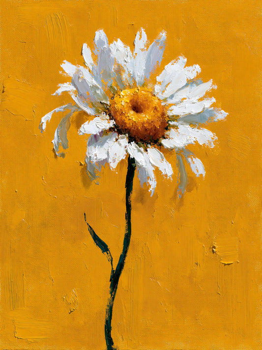 White Daisy Oil Painting Wall Art Decor - Wall Art Decor - front view