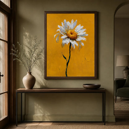 White Daisy Oil Painting Wall Art Decor - Wall Art Decor - styled