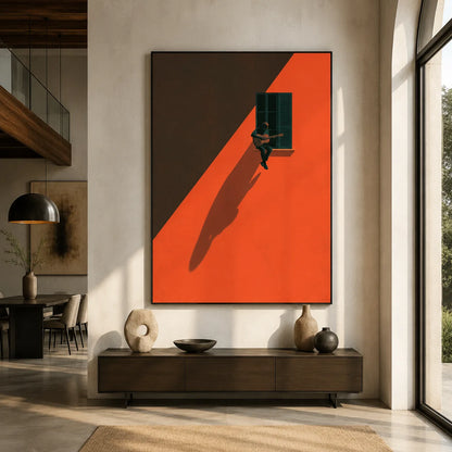 Window Guitarist Shadow Wall Art Decor - Wall Art Decor - close up