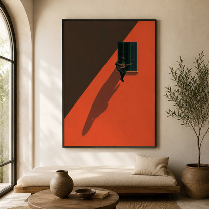 Window Guitarist Shadow Wall Art Decor - Wall Art Decor - detail