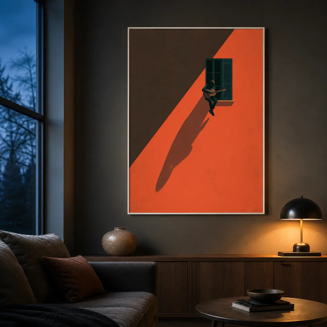 Window Guitarist Shadow Wall Art Decor - Wall Art Decor - lifestyle