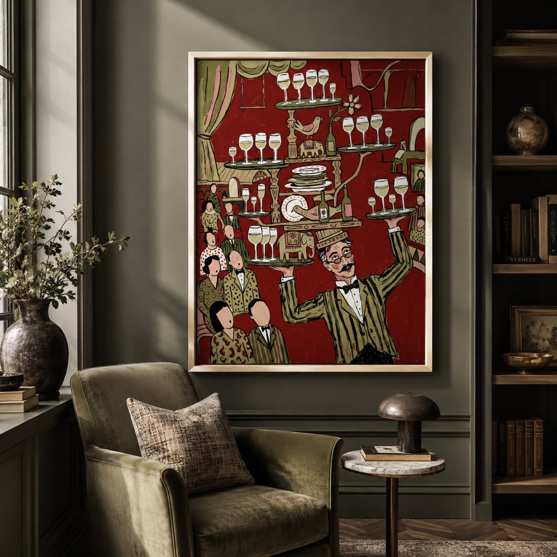 The Wine Waiter's Balancing Act Wall Art Decor preview 4