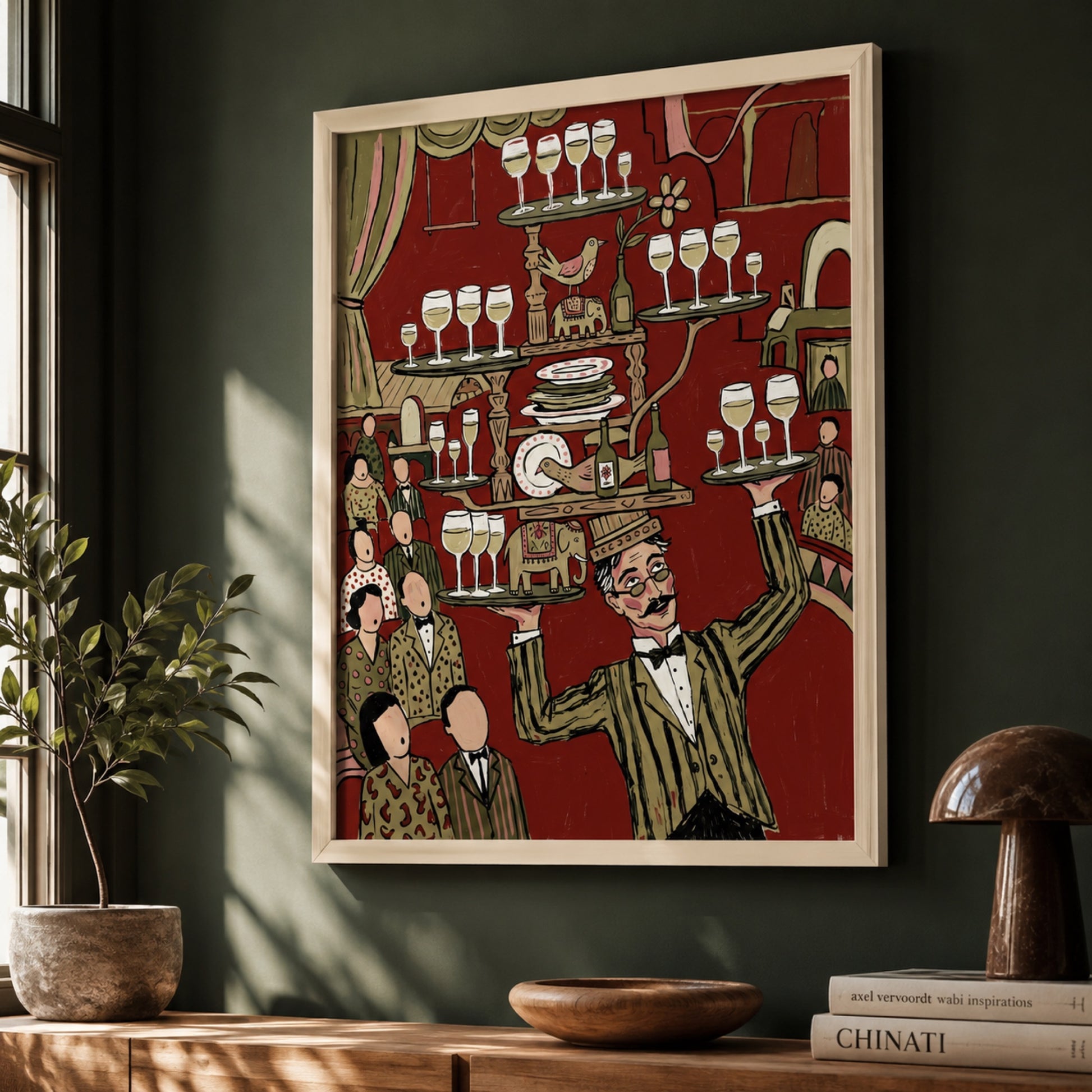 The Wine Waiter's Balancing Act Wall Art Decor preview 7
