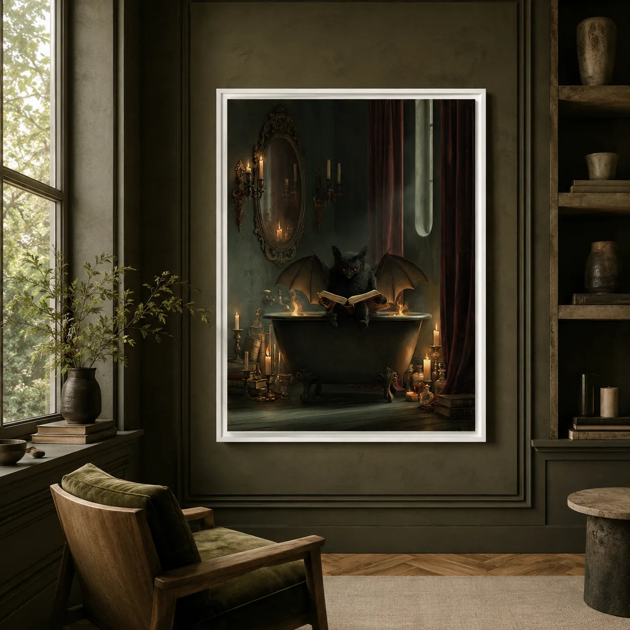 Winged Black Cat Spellbook Wall Art Decor - Wall Art Decor - packaging
